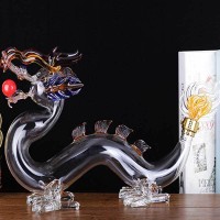 河间华企吹制十二生肖龙酒瓶高硼硅玻璃工艺品食品玻璃瓶厂家